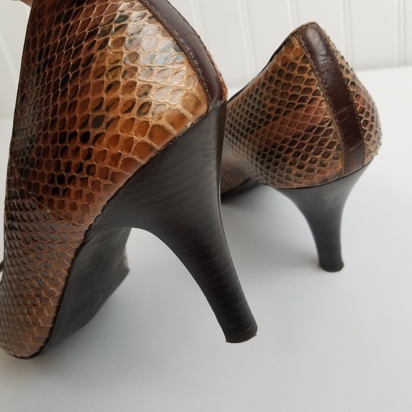 Nordstrom BP. Peekaboo Leather Snakeskin Heels - Picture 8 of 8